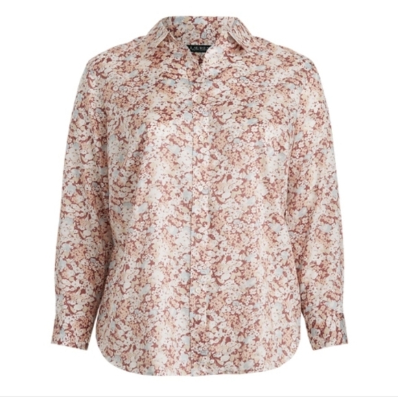 Lauren Ralph Lauren Tops - Lauren Ralph Lauren M Floral Print Cotton Sateen Shirt long sleeve button up